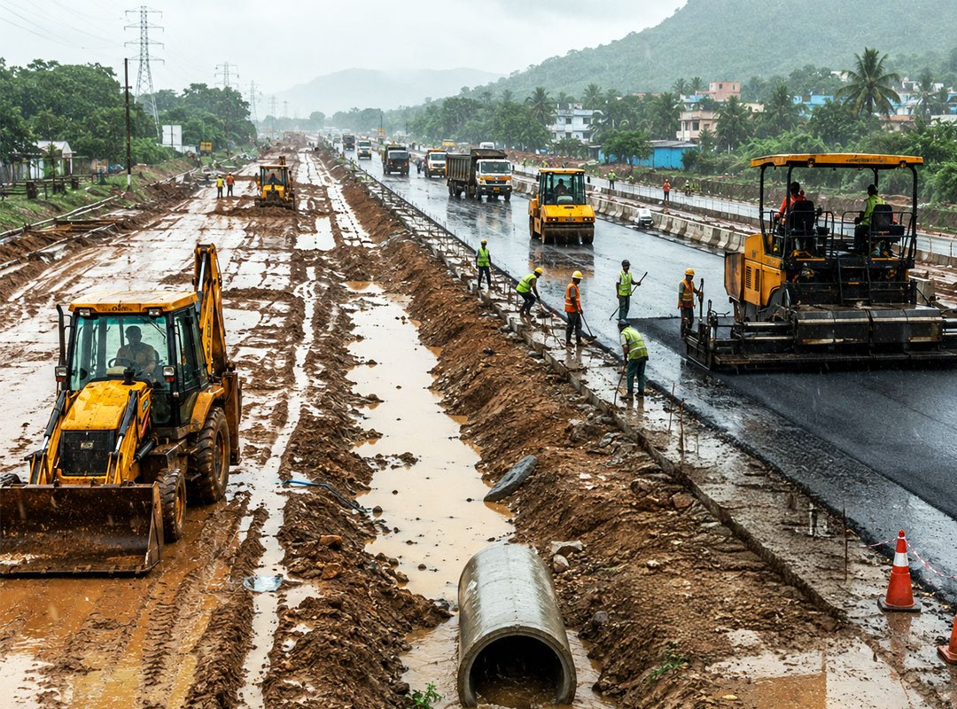You are currently viewing Monsoon Impact on Highway Construction and Site Execution